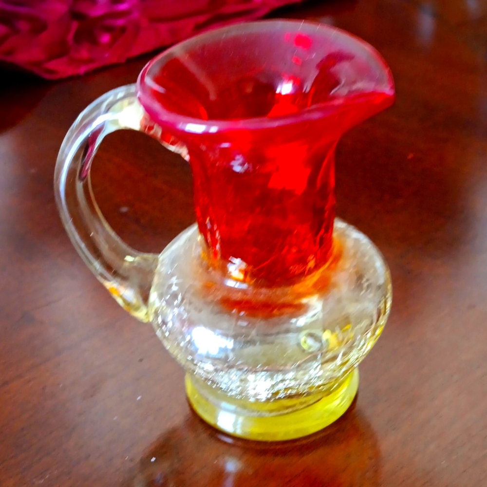 Vintage Amberina sm. Glass Pitcher